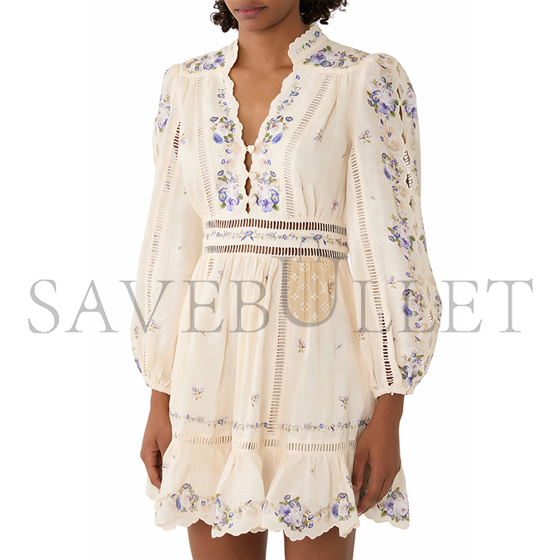 ZIMMERMANN PATIENCE PLUNGE MINI DRESS 